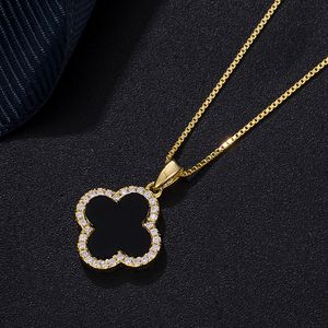 Hangerkettingen S925 zilver voor dames 18k vergulde klassieke designer klaver diamanten ketting