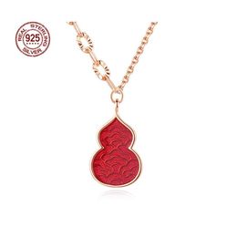 Pendentif Colliers S925 Sterling Sier Design Zircon Bracelet Guochao Benmingnian Gourd Collier Ensemble Année Cadeau Femelles Mode Accesso Dhslp