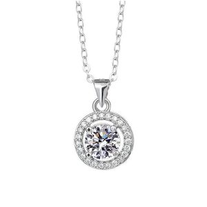 Colliers pendants S925 Sterling Sier Sailormoon Round Big Shining Crystal Stone Cumbic CZ Zircon Diamond Designer Collier avec boîte C Dhaql