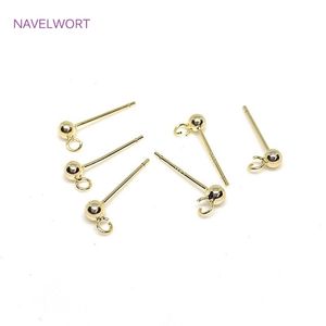 Hangertjeskettingen S925 Sterling Zilver Pin Bevindingen 14K Vergulde Balvorm Stud Oorbel Basis Voor DIY Sieraden Maken Accessoires Groothandel 230922