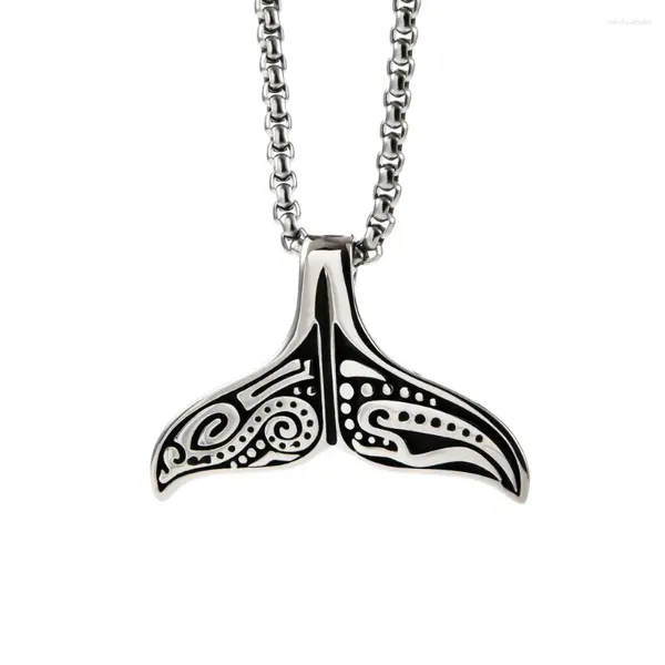 Collares colgantes Saiye 316L Amuleto Killer Whale Tail Collar Charm Joyería de acero inoxidable Moda al por mayor