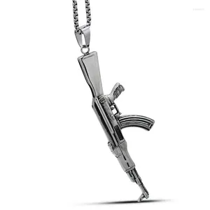 Pendentif Colliers Saiye 316L Hommes En Acier Inoxydable Énorme Grand Pistolet Collier Chaîne Bijoux De Mode En Gros