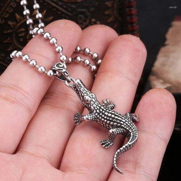 Pendentif Colliers Saiye Collier Crocodile pour hommes Bijoux en acier inoxydable 316 Titanium Fashion