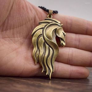 Pendentif Colliers SanLan Gypsy Vanner Tête de Cheval Talisman Mignon Animal Crinière Equine Charme Collier Amulette Cadeau Bijoux