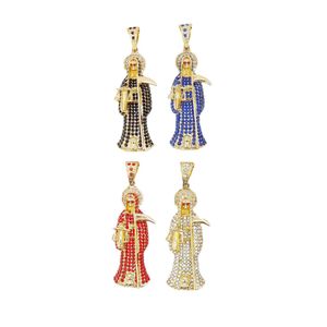 Colliers de pendentif Collier Santa Muerte Chaîne Figaro Santisma Muerte Pendant Mens / Collier pour femmes J240509