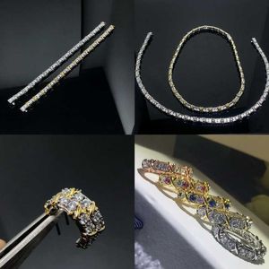 Hanger kettingen Schlumberger Cross Necklace volledige diamant gekleurde armband x interwoven ring oorbel Q240507