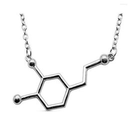 Hanger kettingen wetenschapsliefhebbers moleculaire biologie major college afstuderen decor sieraden dopamine molecuul ketting voor geschenken