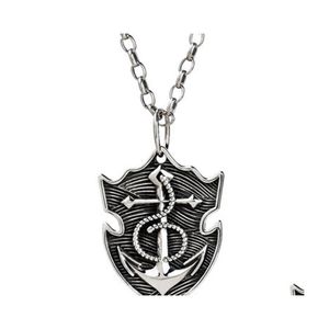 Collares pendientes Sea King Anchor Sier Collar Sportsman Fearless Army Brand Love Mooring Harbour Colgantes Drop Delivery Jewelry Dhfpn