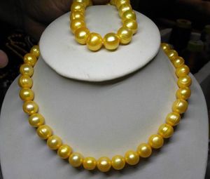Collares colgantes Venta 12-13 mm Natural Akoya Collar de perlas amarillas Conjunto de pulsera Colgante Colgante Colgante