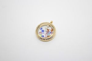 Collares pendientes Venta de medallones flotantes de cristal de oro de acero inoxidable 316l Imán Joyería de memoria abierta Colgante