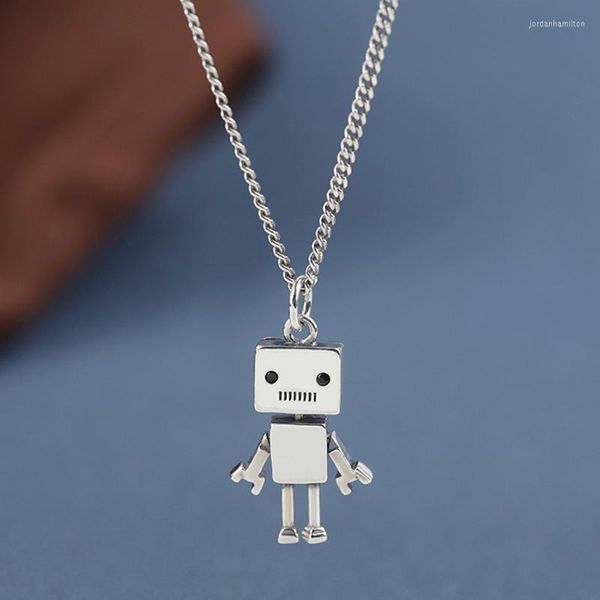 Pendentif Colliers -Vente Hommes et Femmes Argent Couleur Mobile Robot Street Style Hip Hop Collier Bijoux Cadeau X155