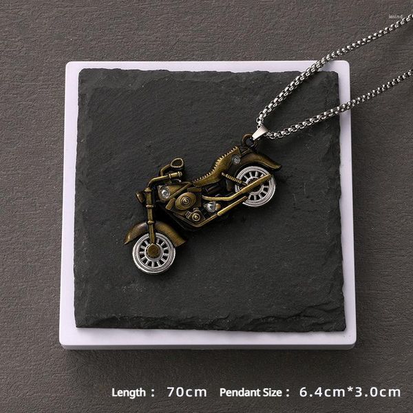 Pendentif Colliers Vente Rétro Alliage Punk Style Hip Hop Cou Chaîne Locomotive À La Mode Collier De Moto Pour Hommes Bijoux En Gros