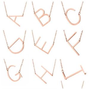 Collares colgantes que venden para mujer sier oro 26 letras de la declaración del alfabeto nombre del alfabeto collar de joyería entrega de la entrega de gotas dhxmy