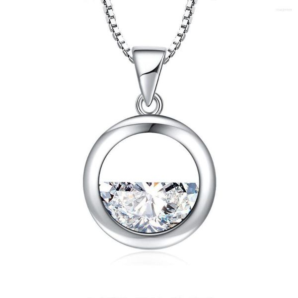 Colliers pendentifs semi-circulaire clair printemps femme petit collier Zircon frais