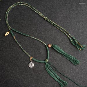 Colliers pendants Collier de coton diy semi-fini Style Tibetan peut prendre le Népal Accuret de cire ambre peinte à la main