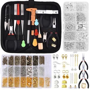 Juego de collares colgantes Aksesori Alat Perhiasan DIY Jepit Lobster Cincin Lompat Terbuka Kait Telinga Kit de alicates Pembuat 230510