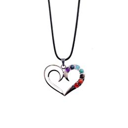 Hanger kettingen zeven chakra edelsteen handgemaakte hart ketting dames wintertrui voortreffelijke drop levering sieraden kettingen penda dhhed