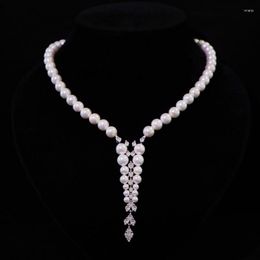 Collares colgantes Sexy Crystal Pearl Gargantilla Banquete diario Todo fósforo Temperamento Novia Vestido de novia Collarbone Cadena Joyería para mujeres Fiesta