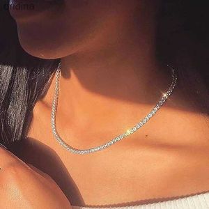 Hanger Kettingen Sexy Vol Strass Choker Ketting Voor Vrouwen Luxe Kubieke Zirkoon Kristal Korte Hiphop Hals Accessoires Sieraden Geschenken YQ240124