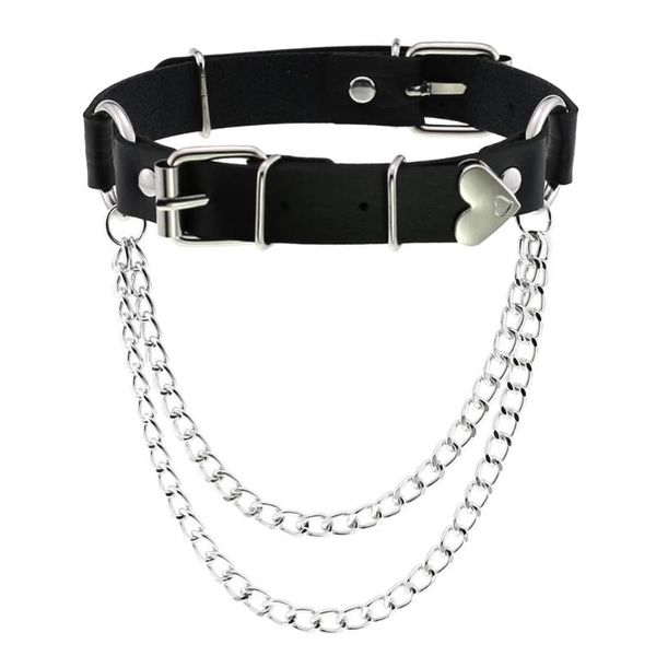 Collares colgantes Sexy Punk Gargantilla Collar Cuero Vegano Bondage Cosplay Joyería gótica Mujeres Collar gótico Harajuku Accesorios Festival