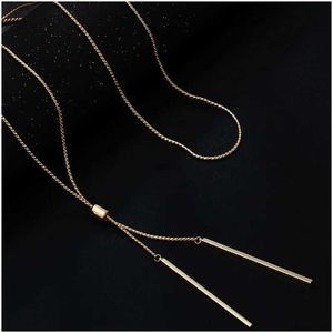 Pendant Necklaces Shineland mode longs colliers pour femmes gland pendentif pull collier Kolye métal lien chaîne bijoux de mode collier femme