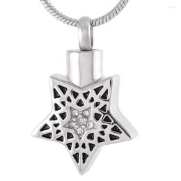 Pendentif Colliers Shiny Star Pet Avec Cristal Au Milieu Memorial Médaillon Custom Making Collier Bijoux Crémation Urne Souvenir Femmes Cadeaux