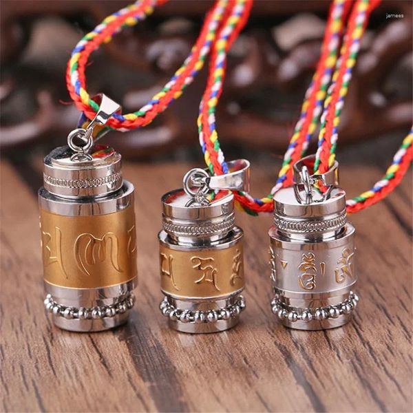 Collares colgantes Shurangama Mantra para hombres Escritura budista Collar de acero inoxidable Joyería de amuleto de la suerte