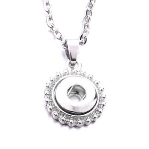 Pendentif Colliers Sier Plaqué 12Mm Snap Button Collier Pour Femmes Ginger Snaps Boutons Bijoux Drop Delivery Pendentifs Dhk82