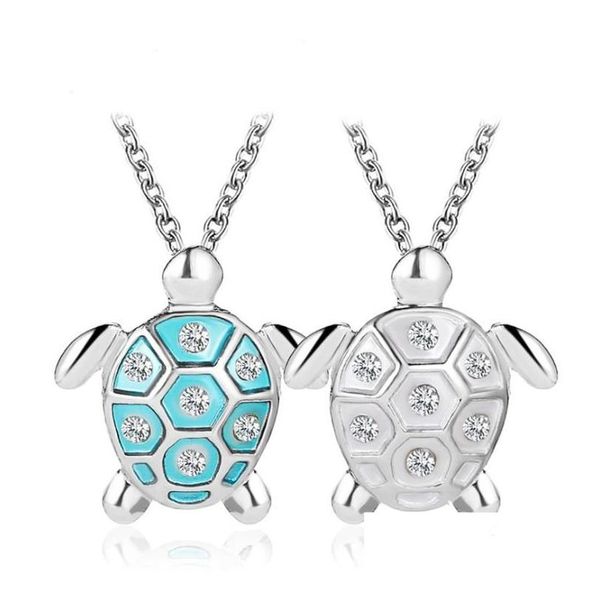 Collares pendientes Sier Plateado Tortuga de cristal para mujer Mujer Animal Boda Declaración Collar de cadena Regalos de joyería Entrega de gota Pluma Dhcre