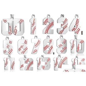Colliers de pendentif Sier Steel 00--99 tous en stock Inspiration Baseball Jersey Collier Collier en acier inoxydable Pendants pour garçons Drop Dhnfa