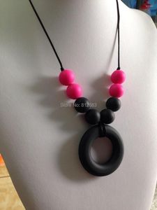 Colliers pendentif collier de dentition en silicone - style d'allaitement sur fermoir détachable bijoux à croquer de qualité alimentaire