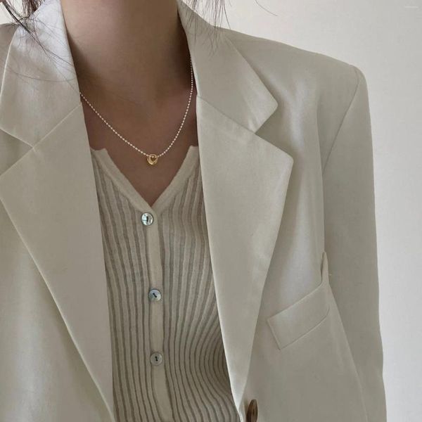 Pendentif Colliers Argent Couleur Perles Chaîne Or Lune Collier Pour Femmes Clavicule Courte Femelle 2024 Bijoux De Mode