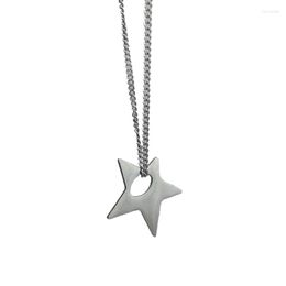 Collares con colgante de estrella irregular hueca de Color plateado para mujer, Gargantilla dulce y bonita, regalo de joyería de moda