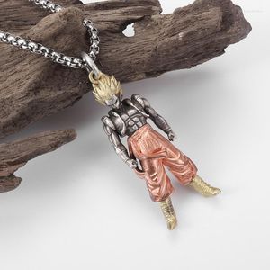 Hanger kettingen zilveren kleur sieraden anime karakter spier mannelijke hiphop rock paar trui ketting accessoires