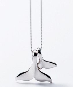 Hanger kettingen zilveren dubbele walvisstaartversterkers voor vrouwen flyleaf creatieve dame fijn bruiloft feest sieraden valentijn395095737
