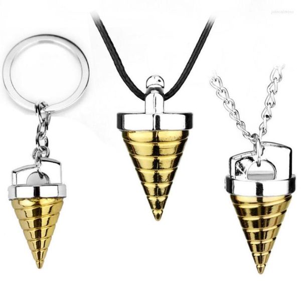 Pendentif Colliers Argent Or 2 Couleur Ton Cone Collier 3D Charme Corde Chaîne En Métal Pour Femmes Hommes Garçons Cadeau