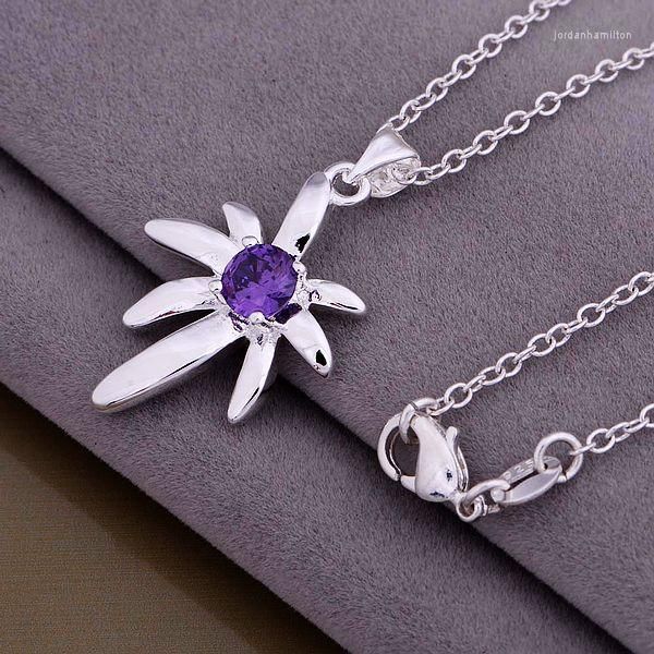 Pendentif Colliers Argent Plaqué Pendentifs Bijoux De Mode Cocotier Incrusté Violet Pierre/crtaljaa Eefamvma AN861