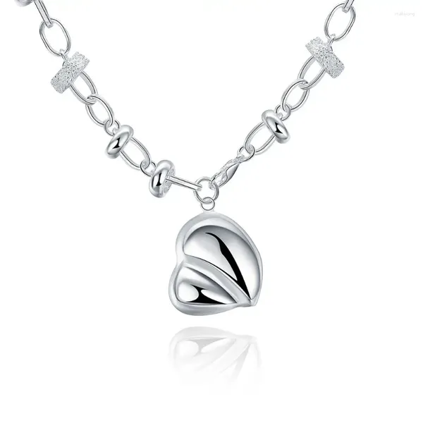 Pendentif Colliers Argent Plaqué Collier Pour Femmes Coeur Forme Charme Chaîne Couleur Tendance Bijoux De Mariage En Gros