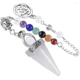 Hanger kettingen verzilverde piramide vele kleuren kwarts stenen boeddha met kralen ketting genezing chakra 3d symbool sieraden