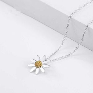 Pendentif Colliers Plaqué Argent Petite Marguerite D'or Soleil Fleur Femme Collier De Mode Frais De Tournesol Chrysanthème En Gros