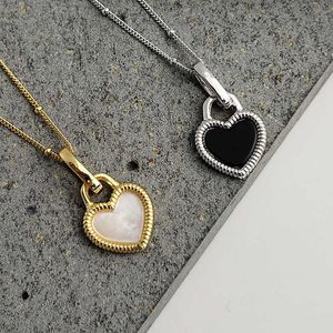 Collares pendientes Silvology Real 925 Sterling Silver Italy Lock Reverse Shell Corazón Colgante Collar para Mujeres Bead Chain 925 Trend Luxury Jewelry G230202