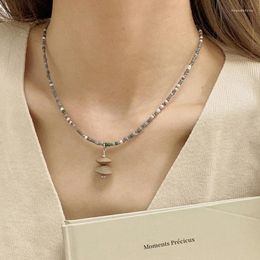 Anhänger Halsketten Einfache Perle Kette Choker Halskette Für Frauen Koreanische Mode Blume Handgemachte Böhmen Schlüsselbein Weibliche Dropship