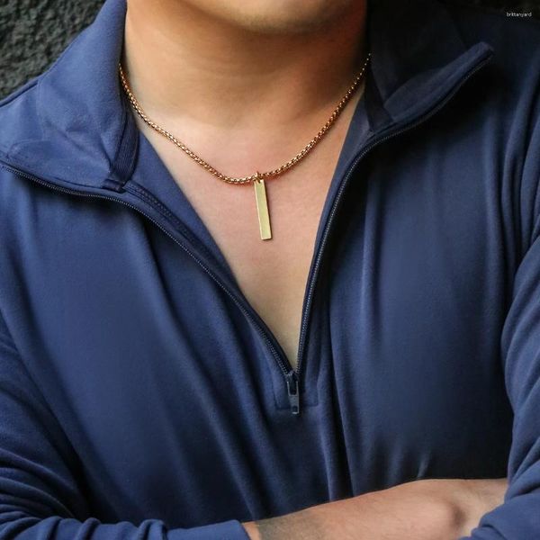 Pendentif Colliers Chaîne simple avec collier de bâton pour hommes Chaînes quotidiennes à la mode Accessoires sur le cou 2024 Bijoux de mode Cadeaux pour garçons