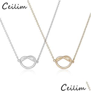 Pendentif Colliers Simple Cuivre Plaqué Or Pendentifs Infinity Amour Coeur Noeud Collier Pour Femmes Bijoux Cadeau En Gros Drop Dhgarden Dh5Bu