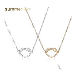 Hanger kettingen eenvoudige ontwerpknoop ketting ketting vrouwen hart oneindige choker liefde cadeau kraag sieraden geschenken drop levering hangers otuhg