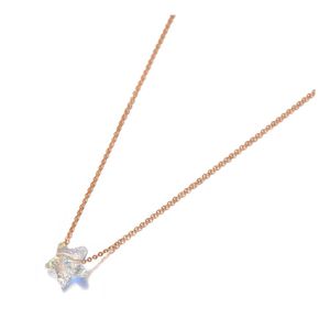 Hanger Kettingen Simple Design Rose Gold CZ Crystal Star Charm for Women Trendy Titanium Steel Office Necklace N20212