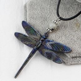 Collares colgantes modelado de libélula simple collar de moda de insectos fiesta de joyas de joyas amigos regalo
