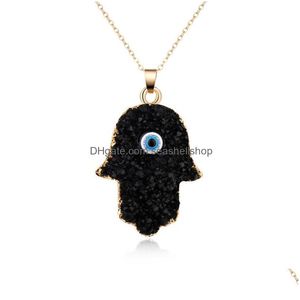 Colliers pendents Simple Evil Eye mince Femme Collier Fashion Gol Chain Chain Drop Livraison Jewelry Pendants Dhxaq