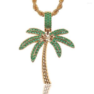 Colliers pendants bijoux de mode simple incrust￩ zircon noix de coco cuivre 18k collier hip hop collier de nuit cadeau de bo￮te de nuit