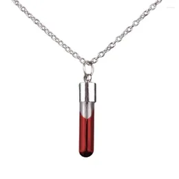 Colliers pendants Collier de bouteille de sang en verre simple